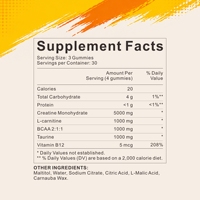 JULONG Marque privée Créatine liquide remplie Supplément gommeux Créatine Monohydrate Énergie 5000mg Créatine Gummies Croissance musculaire