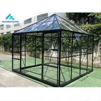 Serre à cadre en aluminium Serre en verre à montage facile pour jardins extérieurs Serre d'orangerie