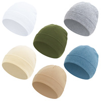 Bonnet sans bordure à revers couleur bonbon pour nouveau-né, avec logo personnalisé jacquard couleur unie, collection 2026