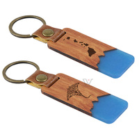 Porte-clés de plage d'été en gros : Porte-clés faits main en bois et résine époxy - Fournitures de fête style océan