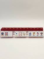 En stock, expédition directe, commerce extérieur, tuiles de mahjong portables en mélamine, feuilles de ginkgo rouges, jeux de mahjong américains