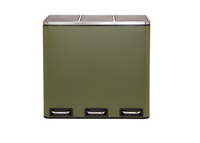 Nouveau Style 54L revêtement en poudre pédale à 3 compartiments poubelle de recyclage