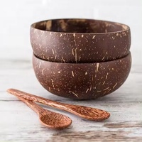Bol en coquille de noix de coco de haute qualité cuillères en bois bols de Smoothie à la noix de coco naturels bols à salade pour cadeaux végétaliens décor de cuisine
