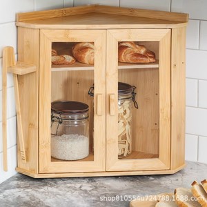 Boîte à pain en bambou à double couche, en acrylique transparent, pour la cuisine, grande capacité, boîte de conservation du pain - Product Image 4