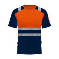 T-shirt de travail réfléchissant personnalisé pour hommes, en polyester vert, haute visibilité, classe 3 ANSI, avec LED clignotante, tissu respirant, logo personnalisé