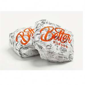 Papier ciré imprimé pour hamburgers, papier ciré de qualité alimentaire, papier d'emballage pour sandwichs, papier d'emballage alimentaire jetable pour restaurant - Product Image 1