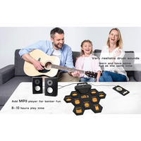 Bambi — tapis de pratique pour tambour, Rechargeable, avec deux haut-parleurs 3W intégrés, ensemble électronique pour enfants
