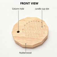 Base universelle personnalisable en bois d'hévéa pour lampe chauffe-bougie aromatique à minuterie et lampe de bureau d'ambiance