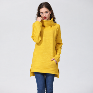 Thermal Breastfeeding <strong>Jumper</strong> <strong>Turtle</strong> <strong>Neck</strong> Nursing Hoodie Maternity Clothing Made Cotton Blend Size L for Lactation Autumn - Product Image 5