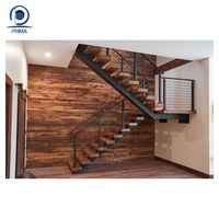 Optima House Echelle droite en bois massif Traitement antidérapant résistant à l'usure Décoration de la maison moderne Escalier Personnalisation