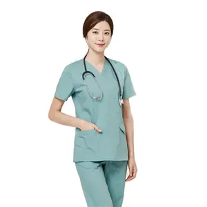 2024 бестселлер, материал для поддержки ткани, новый дизайн, унисекс, унисекс, медицинская униформа для медсестер, клиническая униформа