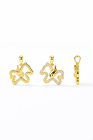 Collier pendentif étoile ouverte en or jaune 18 carats avec diamant de laboratoire rond pour femme, bijou raffiné, cadeau
