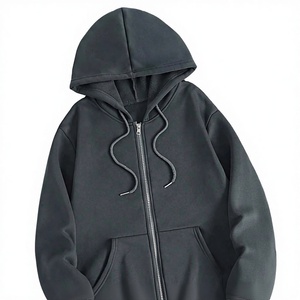 เสื้อฮู้ดดี้ AL-532 ทรงโอเวอร์ไซส์ แบบสวมใส่ได้ทั้งชายและหญิง มีซิป ผ้าถักลายเรียบ สีพื้น ผ้าพิมพ์ลายดิจิตอล โพลีเอสเตอร์ 100% - Product Image 1