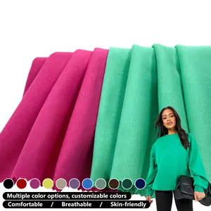 320gsm 71% Cotton 23% Polyester 6% Spandex Autumn/Winter Sweatshirt Fabric Polyester Textile Material Knitting