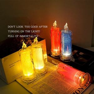 Transparent <span class=keywords><strong>Led</strong></span> Larme Goutte Sans Flamme <span class=keywords><strong>Bougie</strong></span> Étincelante <span class=keywords><strong>Bougie</strong></span> Chevet Restaurant Décoration Veilleuse - Product Image 3