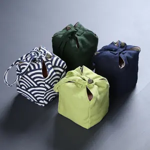 批发可重复使用的环保经济高效印刷定制个性化便携式棉帆布拉绳袋用于包装