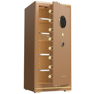 Caja Fuerte Personalizable de Acero con Cerradura Electrónica de Huella Dactilar y Contraseña, Versión Honor, Color Café Oscuro - Product Image 1