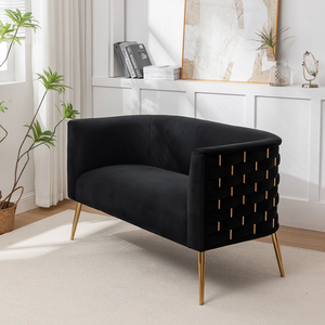 أريكة بذراعين من قماش المخمل المنسوج رائجة البيع لعام <span class=keywords><strong>2026</strong></span> مع رغوة عالية الكثافة وإطار من الخشب الصلب - Product Image 2