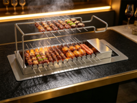 Barbecue Électrique Rotatif Automatique Sans Fumée 3400W pour Intérieur, Machine à Kebab de Table avec 16 Brochettes