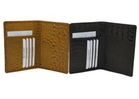 Portefeuille de voyage unisexe en cuir véritable anti-RFID avec porte-cartes à logo en relief pour passeport et cartes de crédit