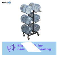 Étagère de rangement mobile à trois niveaux en acier au carbone, multifonctionnelle, pour eau potable en bouteille, idéale pour cuisine et bureau