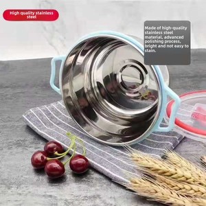 Large Capacity Stainless Steel Lunch <b>Box</b> Plastic Lid Fresh-Keeping Food Instant Noodle <b>Storage</b> for Baby Refrigerator Compatible - Product Image 4