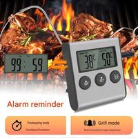 Termometer Daging Digital dengan Probe Panjang LCD, Termometer Makanan untuk Memasak, Termometer BBQ yang Dapat Diprogram untuk Dapur