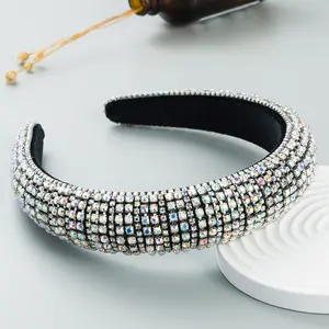 Hot Wholesale Multi-color Full-diamond Anti-slip Headband For Women Simple Headwear Hair Press Face Wash Hair Accessories