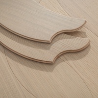 Parquet en chêne blanc à motif feuille, design artistique, grand format irrégulier en forme de feuille de saule, stable, compatible géothermique, en bois d'ingénierie