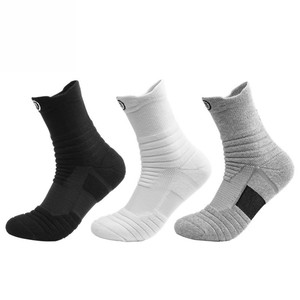 Chaussettes de sport en maille éponge, rembourrées, anti-humidité et réduisant la pression sur les pieds pour la course à pied, la randonnée, le cyclisme, le basketball - Product Image 1