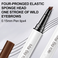 Pensil Alis Cair Tahan Air Vegan Tahan Lama Empat Ujung 3 Warna Pensil Alis Alami Logo Kustom Kosmetik Produsen OEM
