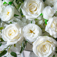 Boule de roses artificielles blanches pour centre de table, demi-sphère de roses blanches pour centre de table, réception de mariage, douche nuptiale