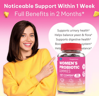 Gummies de Probiotiques et Vitamines Personnalisées en Gros pour Femmes – 60 Gummies – Favorisent une Flore Saine et un Équilibre du pH pour Adolescentes et Femmes