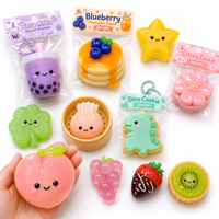 Jouet Squishy en Silicone en Forme d'Aliments (Fruits, Desserts) à Remontée Lente, Anti-Stress, Jouets à Presser, Vente en Gros OEM, Cadeau Promotionnel pour Fêtes