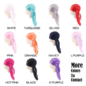 Stampa personalizzata raso seta Durag sciarpa per capelli pirata uomo copricapo fascia per capelli all'ingrosso Designer Durag per uomo bambini s - Product Image 3