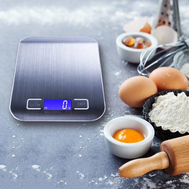 Waterproof Stainless Steel LCD Smart Kitchen Scale with Mobile App Support 1g Precision Battery Powered