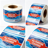 Étiquettes adhésives en vinyle imperméables écologiques bleu-rouge vif de qualité supérieure, découpées sur mesure, autocollantes pour usage professionnel