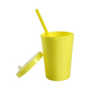 แก้วน้ำพลาสติกแบบกำหนดเองได้ ปลอดสาร BPA ขนาด 12 ออนซ์ ใช้ซ้ำได้ พร้อมฝาและหลอดดูด สำหรับน้ำผลไม้ นม และเครื่องดื่มสำหรับเด็ก - Product Image 3