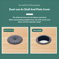 Cache-câbles décoratif en plastique ABS durable, lavable, amovible, réutilisable et étanche pour trous de bureau et de table