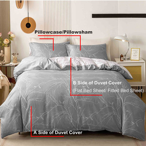 Không Dùng Một Lần Polyester Khăn Trải Giường Đặt Nhà Máy Bán Hàng In Hoa Duvet Bìa Bộ Dễ Dàng Để Làm Sạch & Duy Trì Tấm Ga Trải Giường Đặt Vua - Product Image 2