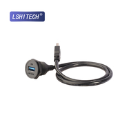 USB tipo C 0,1 m impermeable USB2.0 3,0 conector hembra conectores de montaje en Panel al aire libre