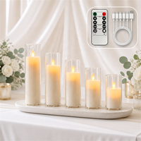 Ensemble de bougies LED à télécommande, effet vacillant, pour la décoration moderne du salon, ambiance chaleureuse et confortable, lumière de nuit esthétique