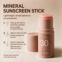 Stick solaire minéral végétalien Lance au Bakuchiol et peptides, SPF 30 PA+++ large spectre UVA UVB, à base de zinc, coréen, résistant à l'eau