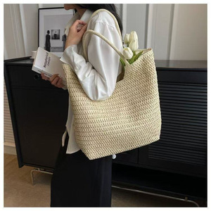 Uionen Beach Travel single-shoulder <b>Bag</b> with Name Bridesmaid Gift Hand-held Beach <b>Bag</b> Hand-woven <b>Straw</b> Tote <b>Bag</b> - Product Image 6