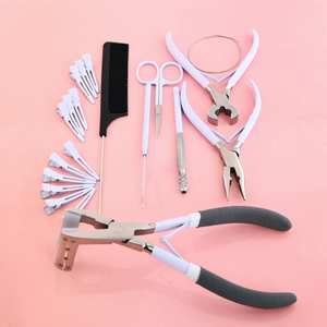 Kit de Herramientas para Extensiones de Cabello con Pinza para Crimpar Cuentas, Removedor de Queratina, Enhebrador de Lazos y Pinzas para Seccionar el Cabello - Product Image 1