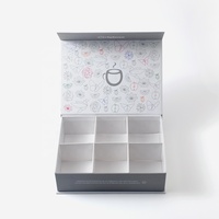 Boîte cadeau à thé personnalisée avec paillettes, en matériaux recyclés, boîte rigide en forme de livre pour l'emballage de thé et de capsules de café
