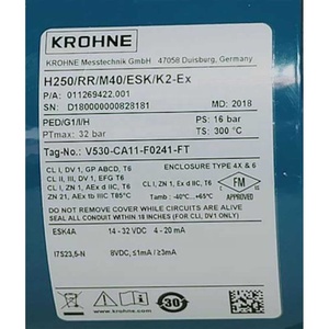 Original Krohne H250 M40 H250 RR M40 ESK-EX Variable Area <b>Flow</b> <b>Meter</b> - Product Image 6