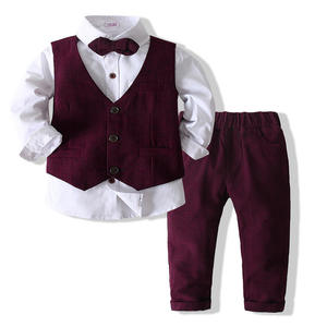 Conjuntos de 3 Piezas de Camisa, Chaleco y Pantalones para Bebés y Niños Pequeños, Ropa Formal para Niños, Trajes para Bodas y Fiestas, Conjunto de Ropa de Boutique para Niños - Product Image 2