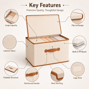 Foldable Oxford Clothes <strong>Storage</strong> Box <strong>Stackable</strong> Fabric Organizer Bin Large Capacity Dustproof <strong>Wardrobe</strong> Closet <strong>Storage</strong> with Lid - Product Image 3