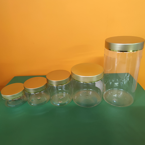 Bouteille Vide 100/200/300/400/500 ml Pots en Plastique Transparents Bouteille en Plastique <span class=keywords><strong>PET</strong></span> Transparent Matériau Écologique pour Aliments Miel Biscuits - Product Image 2